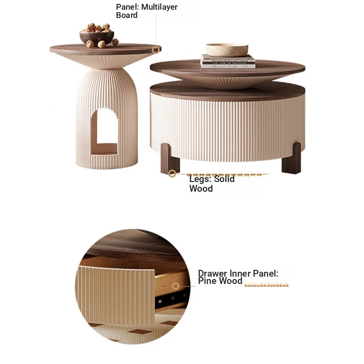 Stylish Solid Wood Coffee Table Set - Modern Design for Living Room Elegance fxxrj-3161