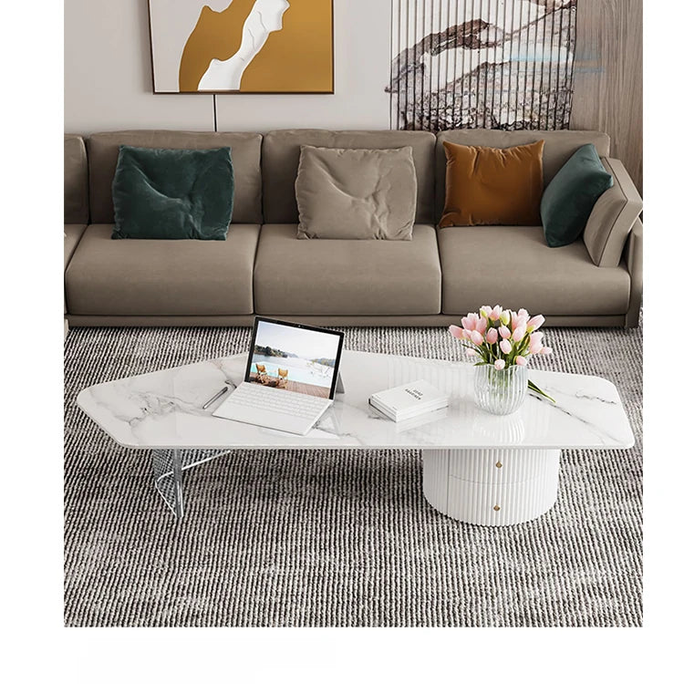 Modern Sintered Stone Acrylic Coffee Table - Stylish & Durable Centerpiece for Living Room Decor fxxrj-3162