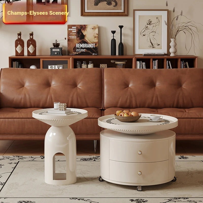 Stylish Modern Coffee Table Set - Elegant Round Design with Storage - Perfect for Living Room Decor fxxrj-3163