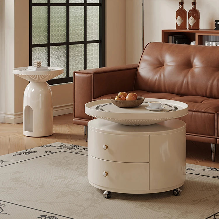 Stylish Modern Coffee Table Set - Elegant Round Design with Storage - Perfect for Living Room Decor fxxrj-3163