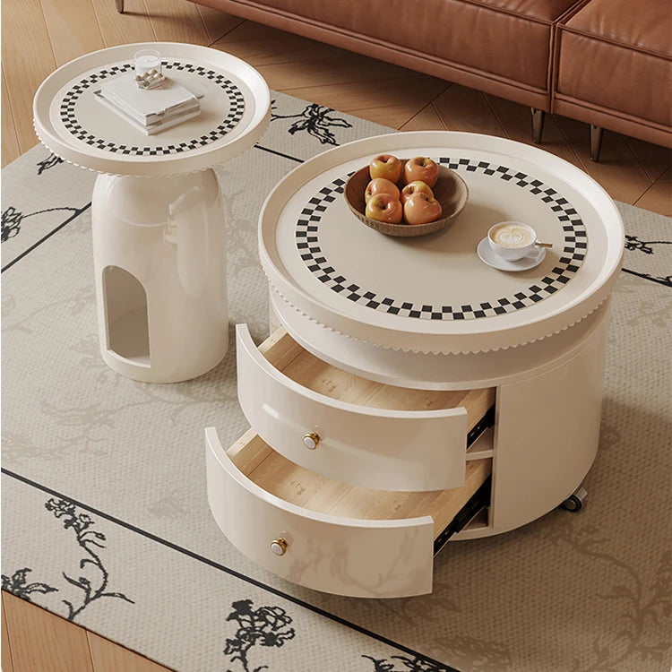 Stylish Modern Coffee Table Set - Elegant Round Design with Storage - Perfect for Living Room Decor fxxrj-3163
