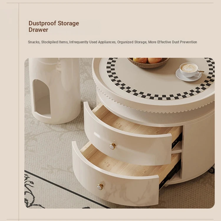 Stylish Modern Coffee Table Set - Elegant Round Design with Storage - Perfect for Living Room Decor fxxrj-3163