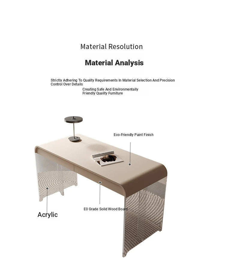 Sleek Acrylic Solid Wood Pine Table - Modern Stylish Desk for Home Office or Study fyd-5169