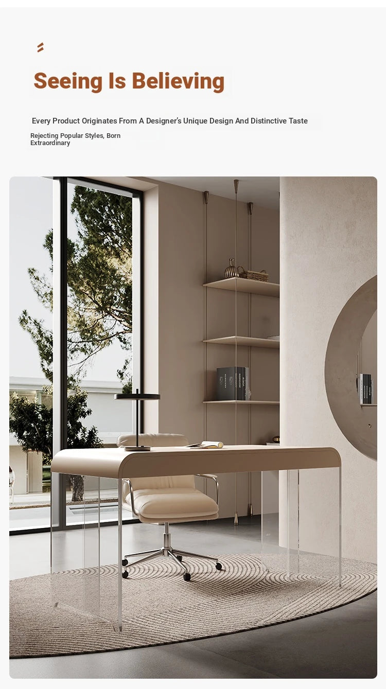 Sleek Acrylic Solid Wood Pine Table - Modern Stylish Desk for Home Office or Study fyd-5169