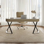 Stylish Multi-Layer Board Desk with Marble Pine Finish and Synthetic Leather Accents for Modern Workspaces fyd-5174