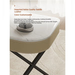 Stylish Multi-Layer Board Desk with Marble Pine Finish and Synthetic Leather Accents for Modern Workspaces fyd-5174