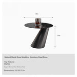 Stylish Round Marble Coffee Table with Stainless Steel Base - Modern Multi-Layer Design for Living Room Elegance fyeyj-5211