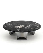 Stylish Round Marble Coffee Table with Stainless Steel Base - Modern Multi-Layer Design for Living Room Elegance fyeyj-5211
