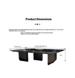 Elegant Black Marble Tea Table – Modern Floating Design with Stainless Steel Accents and Multi-Layer Board Base fyeyj-5212