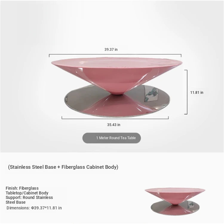 Stylish Stainless Steel Tea Table with GFRP Accent - Modern Living Room Centerpiece fyeyj-5213