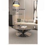 Stylish Stainless Steel Tea Table with GFRP Accent - Modern Living Room Centerpiece fyeyj-5213