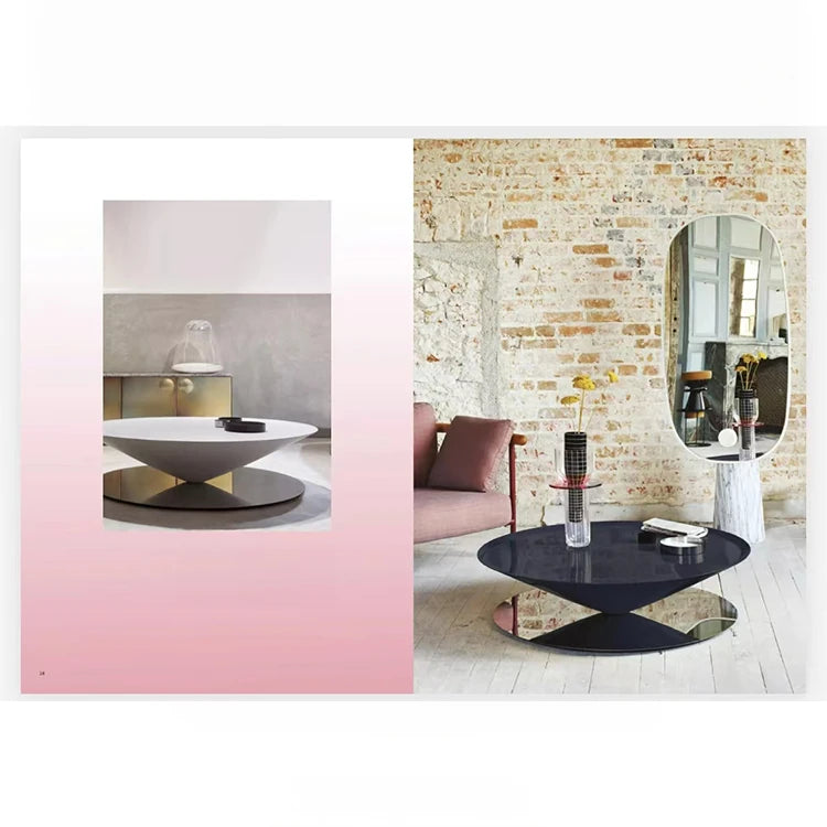 Stylish Stainless Steel Tea Table with GFRP Accent - Modern Living Room Centerpiece fyeyj-5213