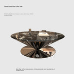 Stylish Marble and Stainless Steel Tea Table - Modern Round Coffee Table for Elegant Living Rooms fyeyj-5214