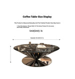 Stylish Marble and Stainless Steel Tea Table - Modern Round Coffee Table for Elegant Living Rooms fyeyj-5214