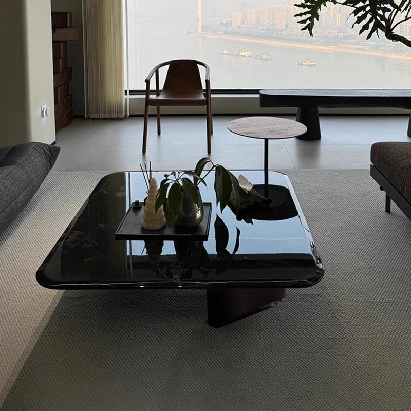 Stylish Marble and Stainless Steel Coffee Table - Modern Chic Design for Your Living Room fyeyj-5215
