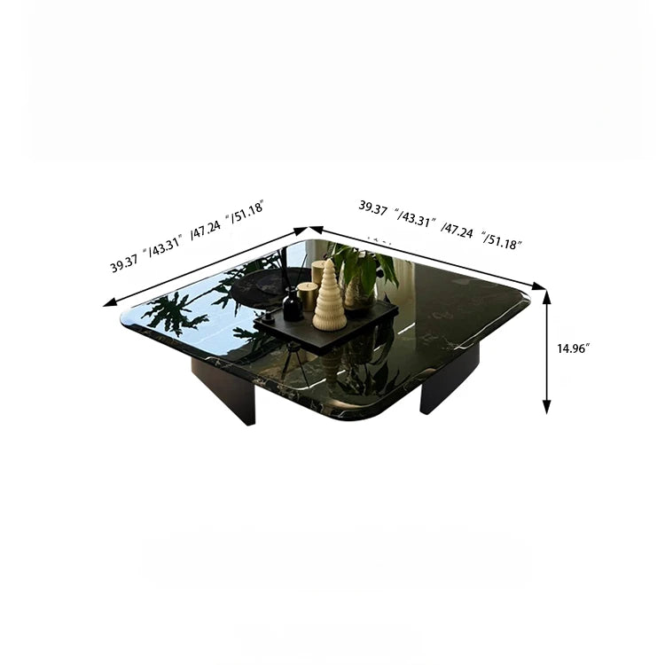 Stylish Marble and Stainless Steel Coffee Table - Modern Chic Design for Your Living Room fyeyj-5215