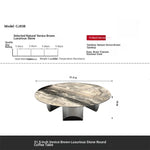 Stylish Marble Top Coffee Table with Stainless Steel Base – Modern Living Room Furniture fyeyj-5216