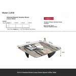 Stylish Marble Top Coffee Table with Stainless Steel Base – Modern Living Room Furniture fyeyj-5216