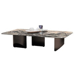 Stylish Marble Top Coffee Table with Stainless Steel Base – Modern Living Room Furniture fyeyj-5216