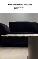 Stylish Marble Top Coffee Table with Stainless Steel Base – Modern Living Room Furniture fyeyj-5216