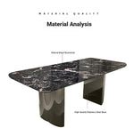 Elegant Marble and Stainless Steel Dining Table - Modern Luxury for Your Home fyeyj-5217