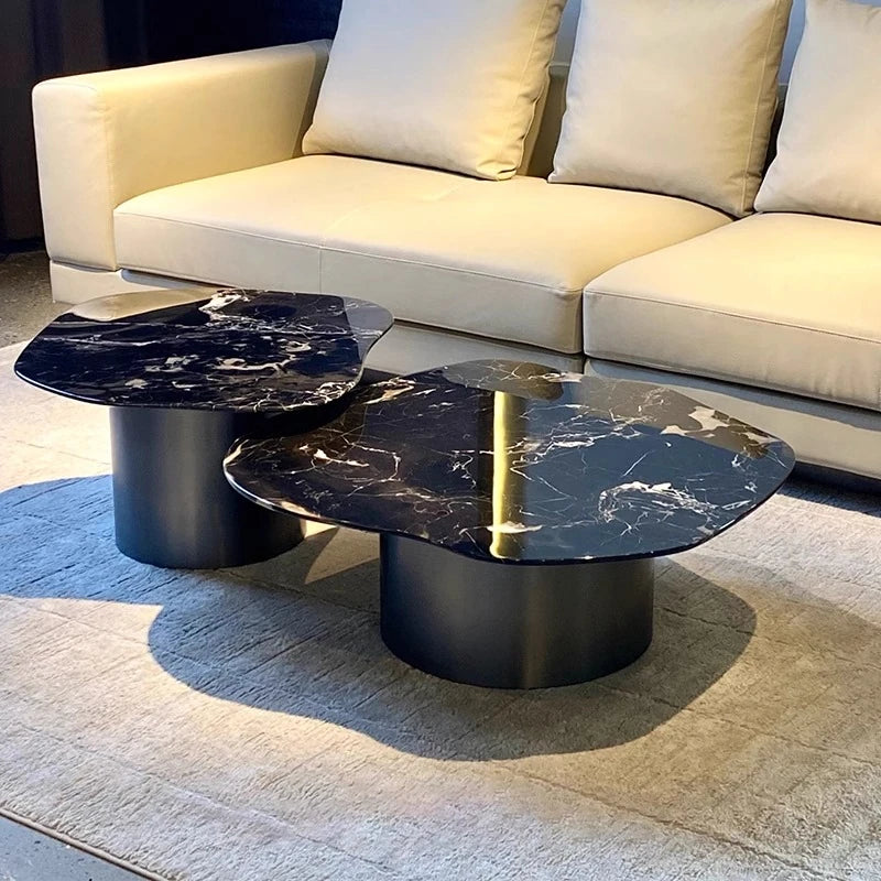Stylish Marble & Stainless Steel Tea Table – Modern Elegance for Your Living Space fyeyj-5219