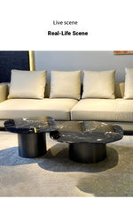 Stylish Marble & Stainless Steel Tea Table – Modern Elegance for Your Living Space fyeyj-5219