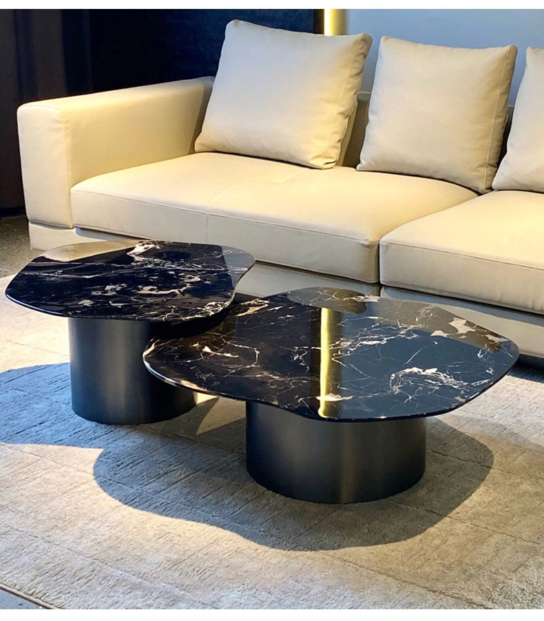 Stylish Marble & Stainless Steel Tea Table – Modern Elegance for Your Living Space fyeyj-5219