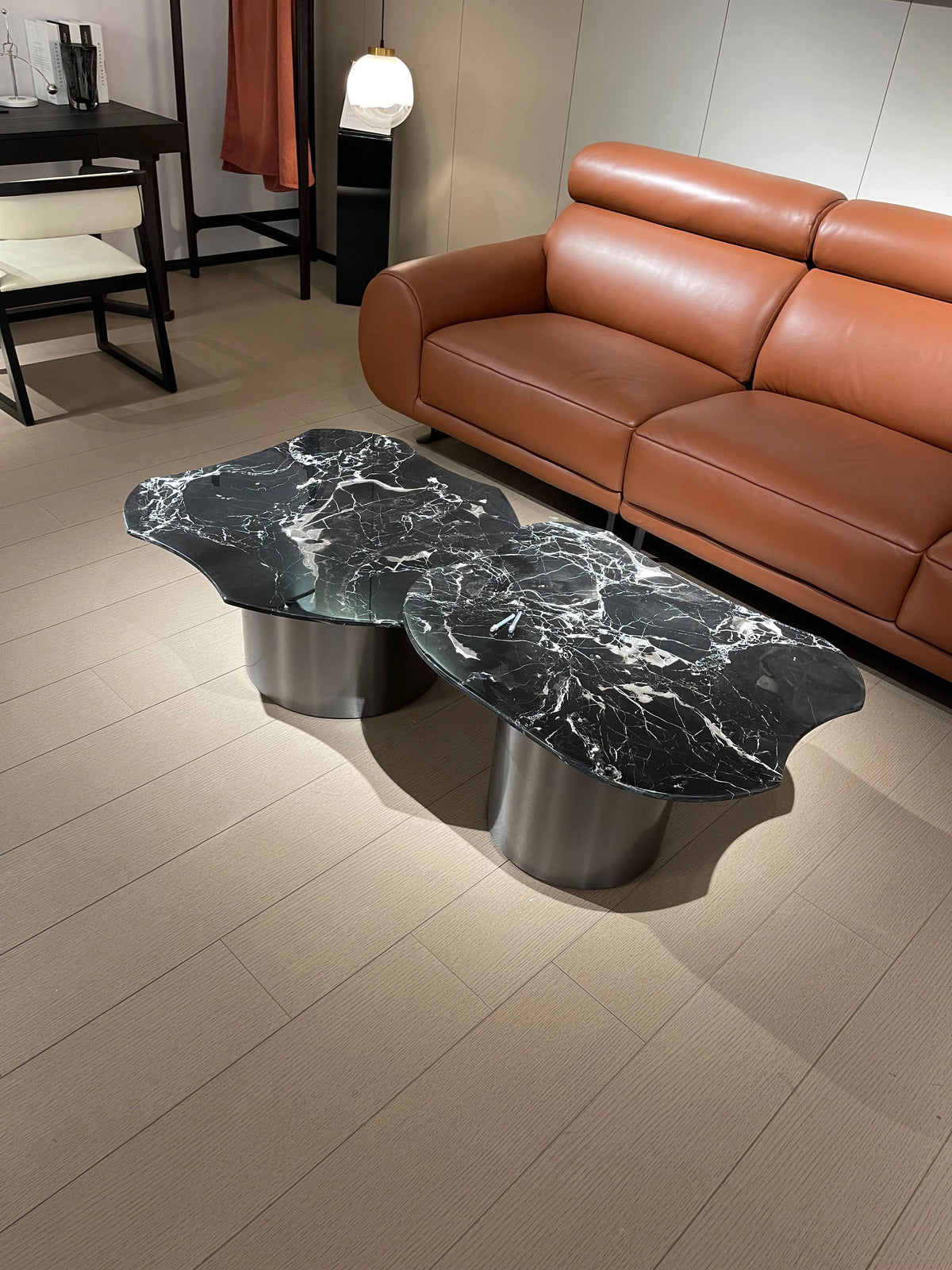 Stylish Marble & Stainless Steel Tea Table – Modern Elegance for Your Living Space fyeyj-5219