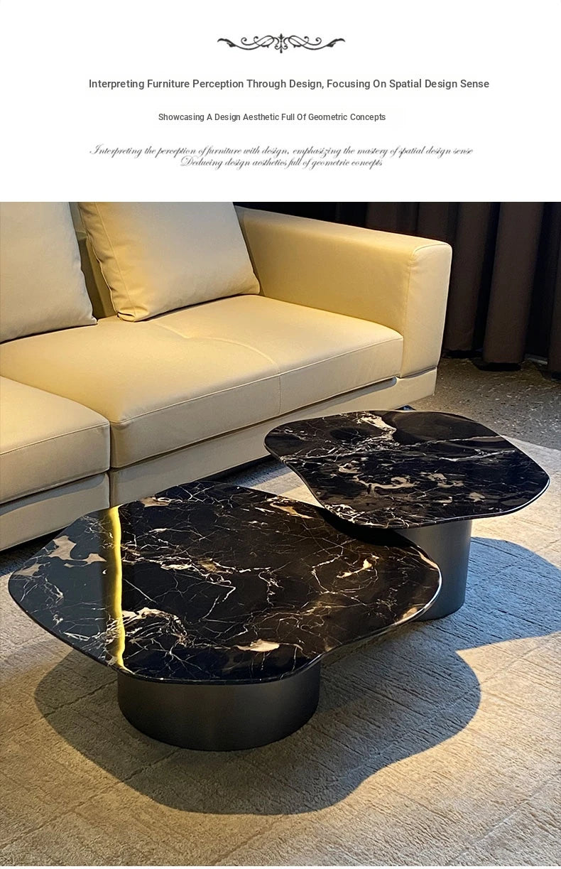 Stylish Marble & Stainless Steel Tea Table – Modern Elegance for Your Living Space fyeyj-5219