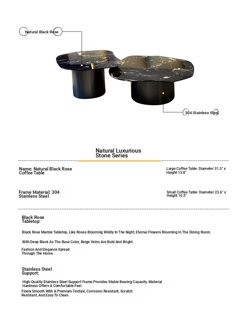 Stylish Marble & Stainless Steel Tea Table – Modern Elegance for Your Living Space fyeyj-5219