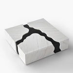Stylish Marble and Oak Tea Table - Modern Elegance for Your Living Room fyeyj-5220