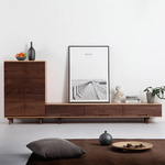 Sleek Oak & Walnut Wood TV Cabinet with Modern Storage Design fyf-2225