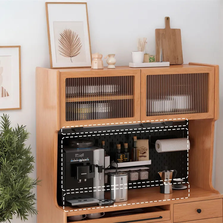 Stylish Solid Wood Cabinet with Glass Doors - Perfect for Kitchen or Dining Room Storage fyf-2232