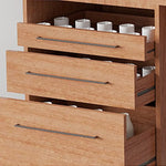 Elegant Cherry Wood Kitchen Cabinet with Glass Doors and Solid Wood Build fyf-2233