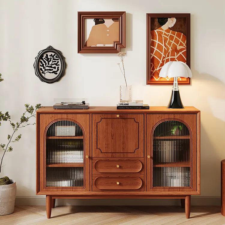 Solid Wood Glass Cabinet with Elegant Design for Stylish Storage fyf-2234