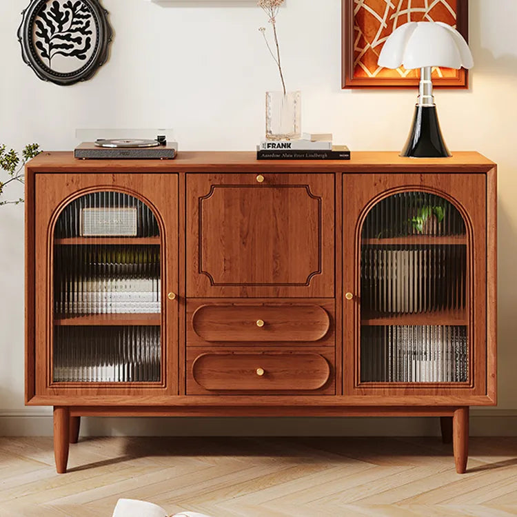 Solid Wood Glass Cabinet with Elegant Design for Stylish Storage fyf-2234