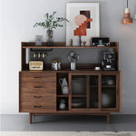 Mid-Century Modern Solid Wood Glass Cabinet for Stylish Storage and Display fyf-2245