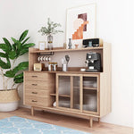 Mid-Century Modern Solid Wood Glass Cabinet for Stylish Storage and Display fyf-2245