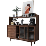 Mid-Century Modern Solid Wood Glass Cabinet for Stylish Storage and Display fyf-2245