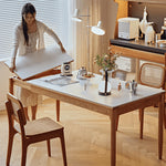 Discover Elegance: Table with Black Sintered Stone and Natural Wood Finishes fyg-653