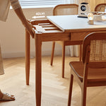 Discover Elegance: Table with Black Sintered Stone and Natural Wood Finishes fyg-653