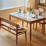 Discover Elegance: Table with Black Sintered Stone and Natural Wood Finishes fyg-653