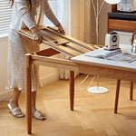 Discover Elegance: Table with Black Sintered Stone and Natural Wood Finishes fyg-653