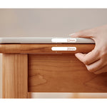 Discover Elegance: Table with Black Sintered Stone and Natural Wood Finishes fyg-653