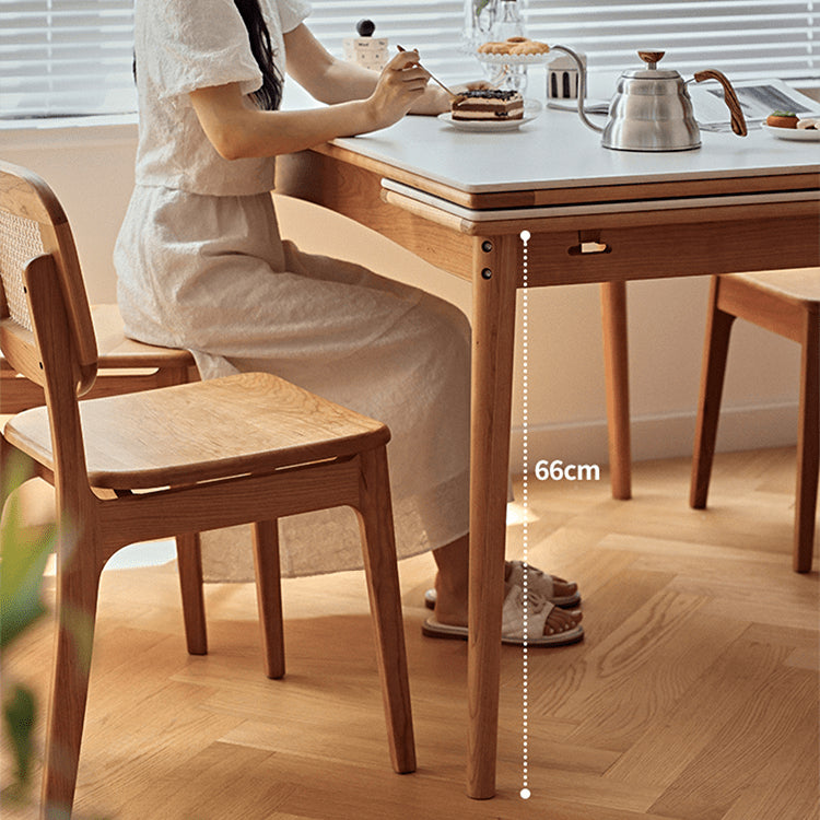 Elegant Cherry Wood and Oak Tables with Durable Sintered Stone Surfaces - Perfect for Any Home Decor fyg-655