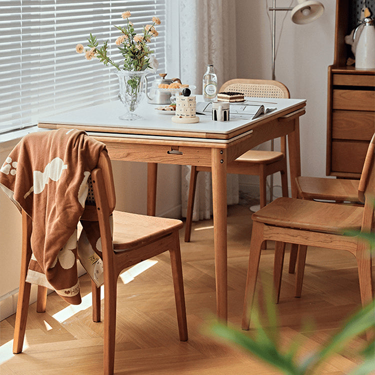 Elegant Cherry Wood and Oak Tables with Durable Sintered Stone Surfaces - Perfect for Any Home Decor fyg-655