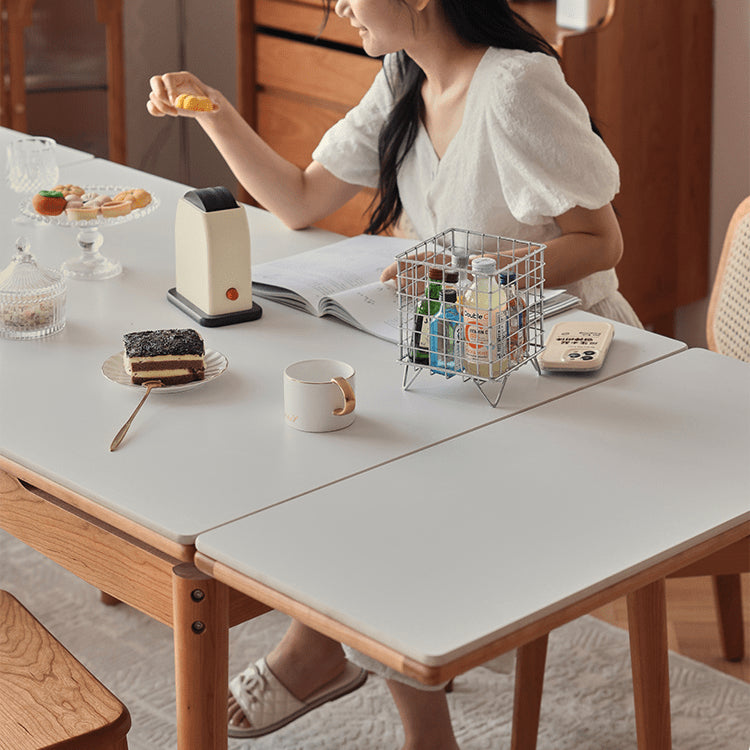 Elegant Cherry Wood and Oak Tables with Durable Sintered Stone Surfaces - Perfect for Any Home Decor fyg-655