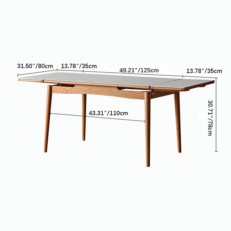 Elegant Cherry Wood and Oak Tables with Durable Sintered Stone Surfaces - Perfect for Any Home Decor fyg-655