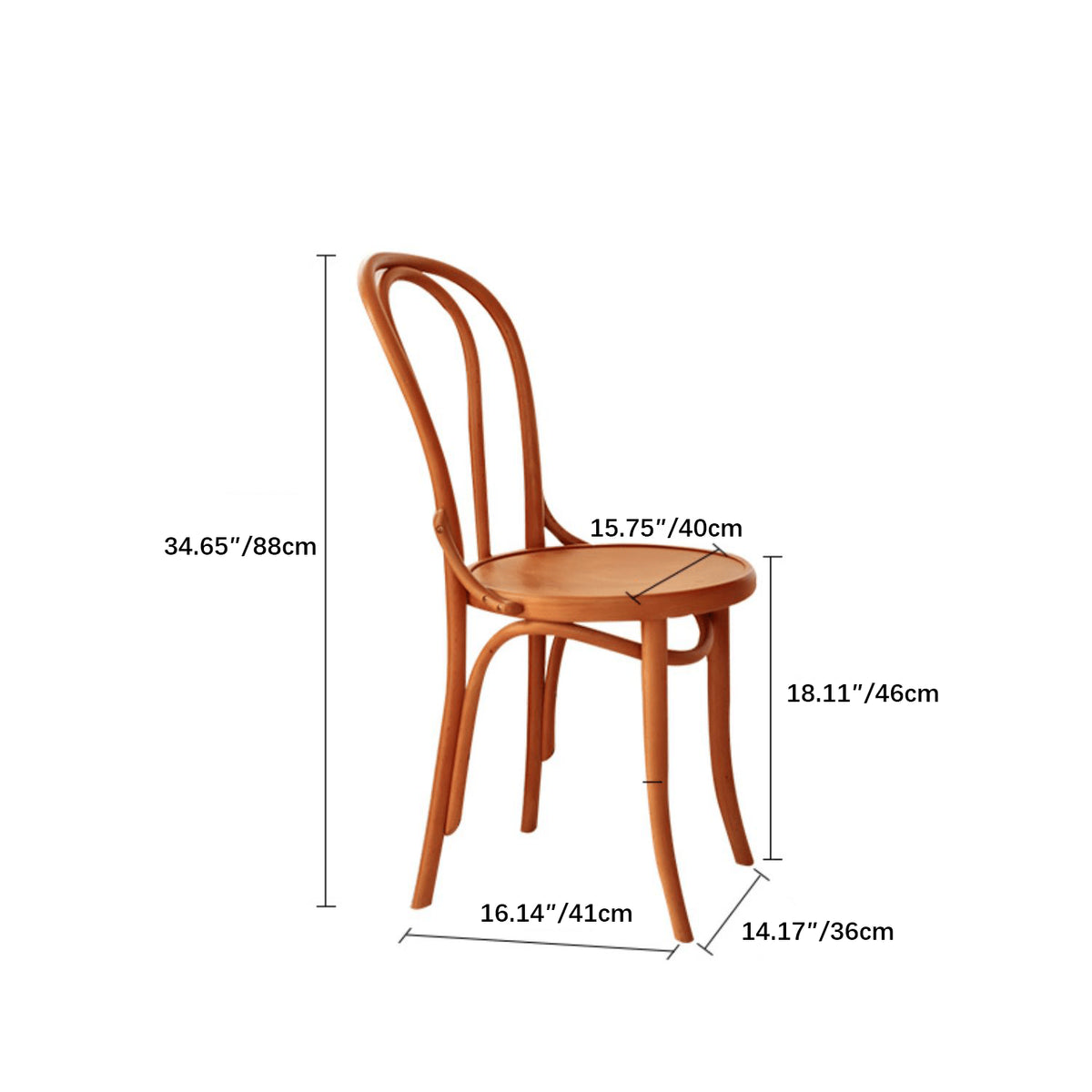 Elegant Red Oak Wood Chair with Natural Finish and Comfortable Cotton Seat fyg-659